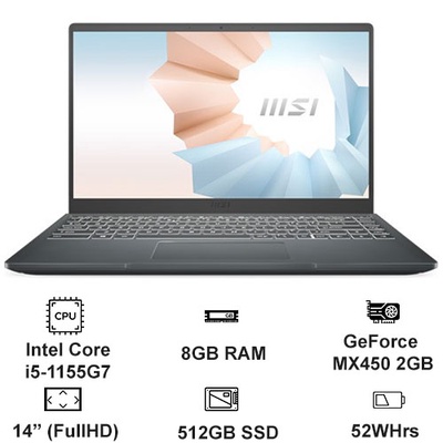 Laptop MSI Modern 14 B11SBU-668VN-6