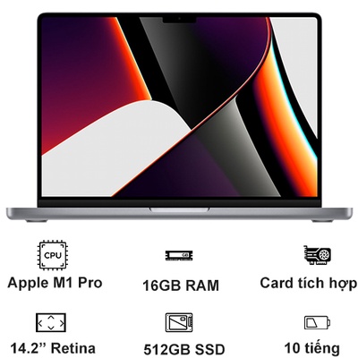 Macbook Pro 14 inch 2021 M1 Pro 8 CPU - 14 GPU 32GB 512GB sạc 96W | Chính hãng Apple Việt Nam-10