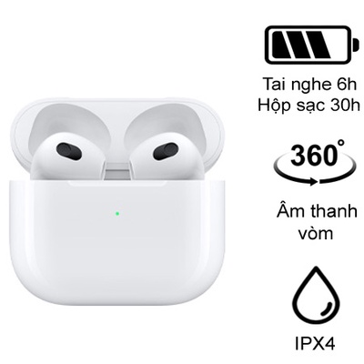 Tai nghe Bluetooth Apple AirPods 3 | Chính hãng Apple Việt Nam-0