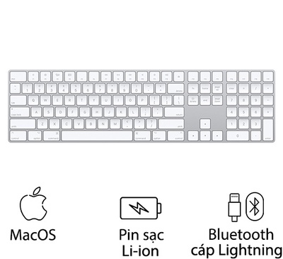 Bàn phím Apple Magic Keyboard 2 Kèm Phím Số | Chính hãng Apple Việt Nam-0